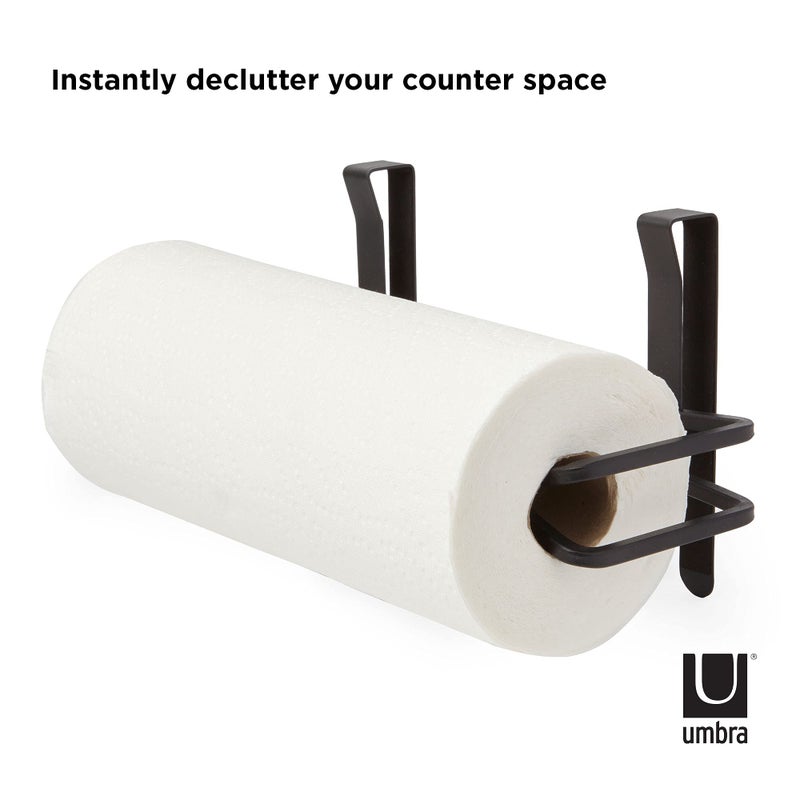 Umbra Squire Multi-Use Cabinet and Wall-Mount Paper Towel Holder for Kitchen and Bathroom, Modern Metal Design Looks Like Cast Iron, Black - Image 3